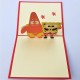 Handmade 3d Pop Up Birthday Card Spongebob Squarepants Patrick Star Animated Tv Cartoon Comic Kid Child Gift Wedding Anniversary,valentines